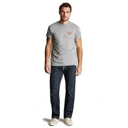 True Religion Buddah Logo Tee Gray