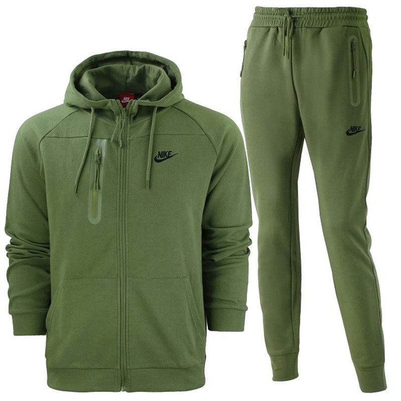 Nike Men's Tech  Fleece Zip Hoodie & Pants Set Olive