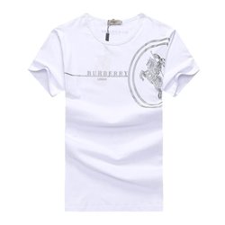 Burberry Lanesbury Men's V Neck Check Graphic Cotton T-Shirt