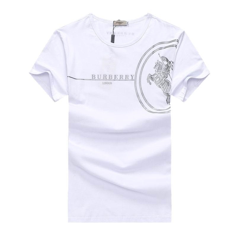 Burberry Lanesbury Men's V Neck Check Graphic Cotton T-Shirt