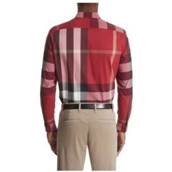 Burberry Men's Thornaby Slim Fit Plaid Sport shirt Red