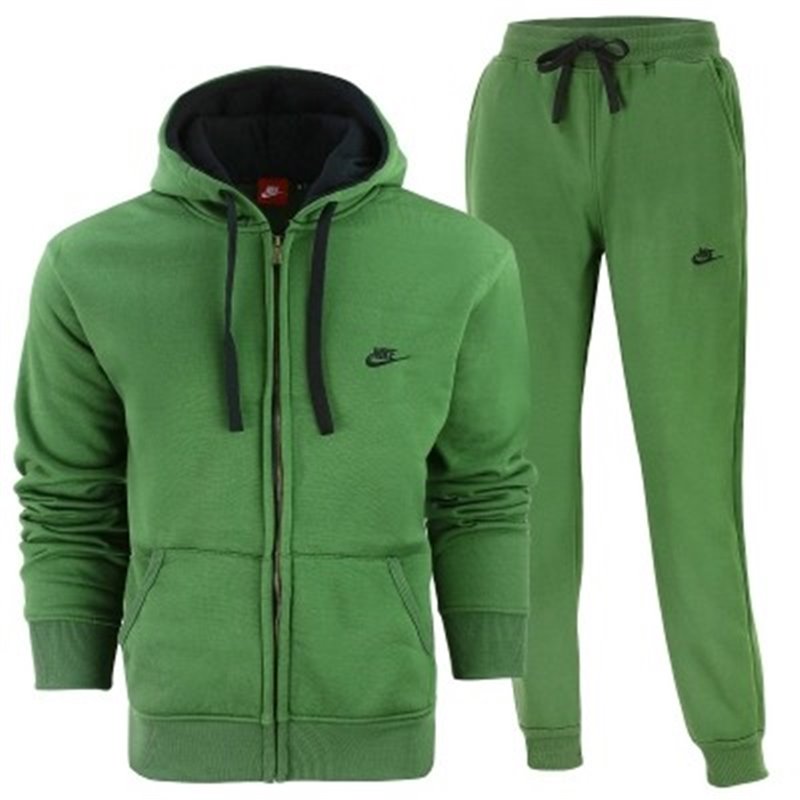 Nike Sportswear Club Fleece Zip Hoodie & Pants Set Olive/Black