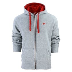 Nike Sportswear Club Fleece Zip Hoodie & Pants Set Gray/Red