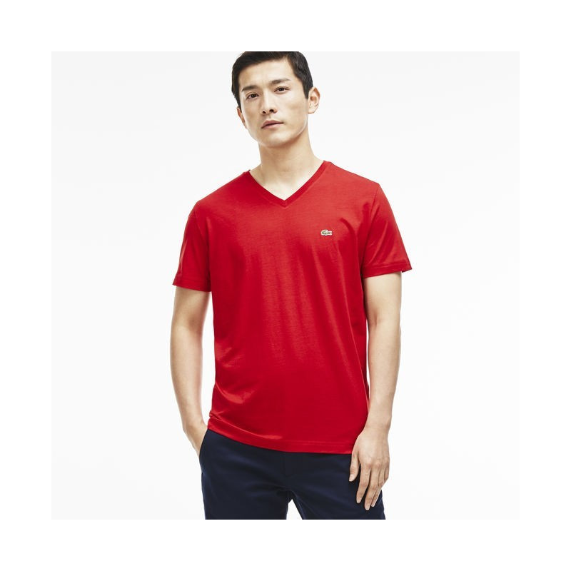 Lacoste Men's Pima Cotton V-Neck T-Shirt