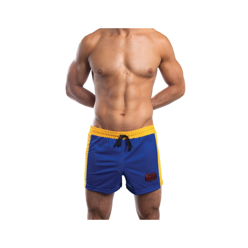 Jack Adams Air Mesh Gym Short Blue/Yellow