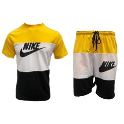 Nike Men's Colorblock Top & Short Set Yellow