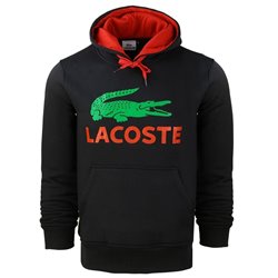 Lacoste Men’s Cotton Fleece Pullover Hoodie & Pants Set Black