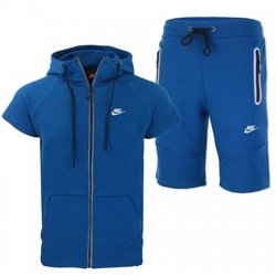 Nike Men's Short-Sleeve Full Zip Jacket & Short Set Royal