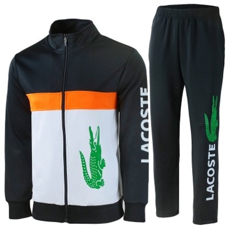 Lacoste Men's Sport Color-Blocked Track Suit Black /White