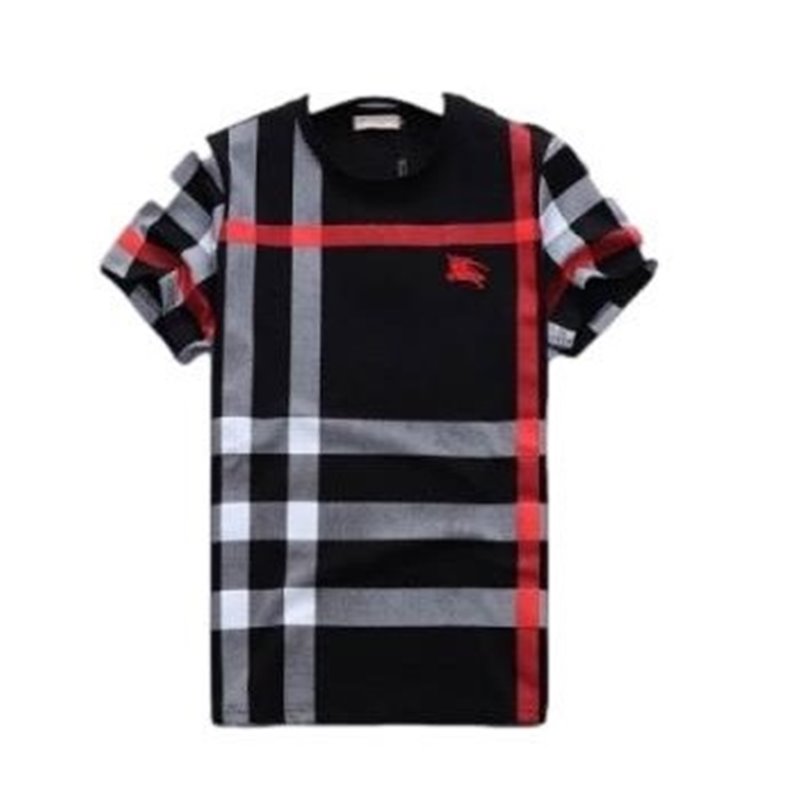 Burberry Men's Crew Neck Check Graphic Cotton T-Shirt