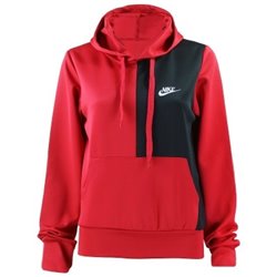 Nike Women's Essential Color Block Pullover Hoodie &Pants 2 Pc Set Red