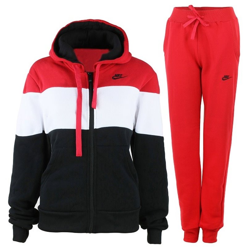 Nike Women's Essential Color Block Full-Zip Fleece Hoodie & Pants Set