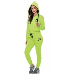 Nike Women's Essential Full-Zip Fleece Hoodie & Pants Set Lime Green