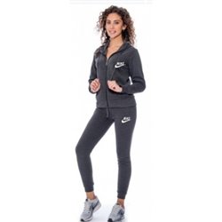 Nike Sportswear Club Fleece Women's Full Zip Hoodie & Pants Set Charcoal