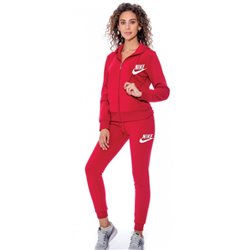 Nike Sportswear Club Fleece Women's Full Zip Hoodie & Pants Set Red