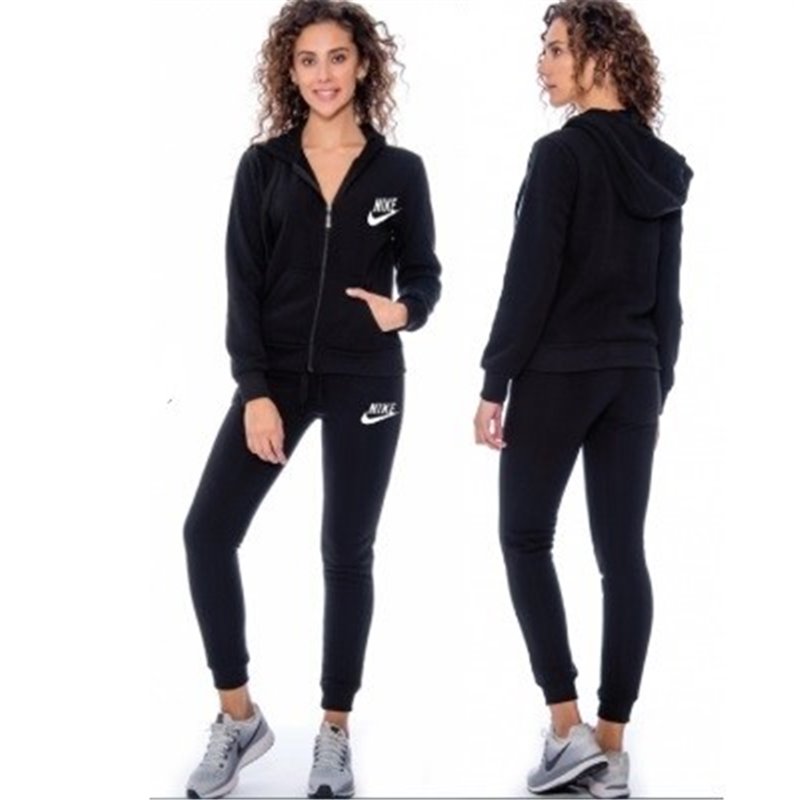 Nike Sportswear Club Fleece Women's Full Zip Hoodie & Pants Set Black