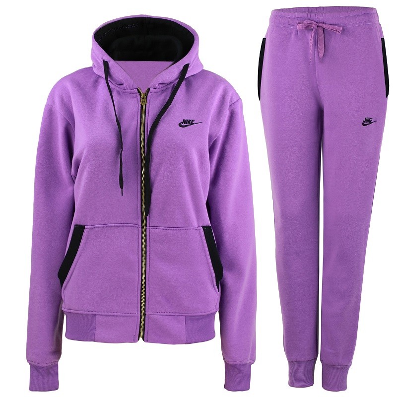 Nike Women's Sportswear Tech Fleece Hoodie & Pants 2 Pc Set Purple