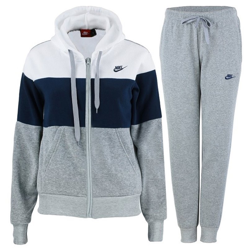 Nike Women's Essential Color Block Full-Zip Fleece Hoodie & Pants Set