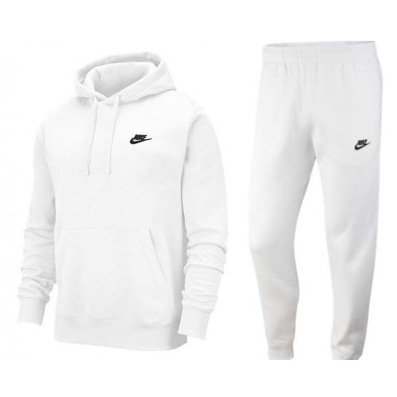 Nike Sportswear Club Fleece Men's Pullover Hoodie Hoodie & Pants Set White