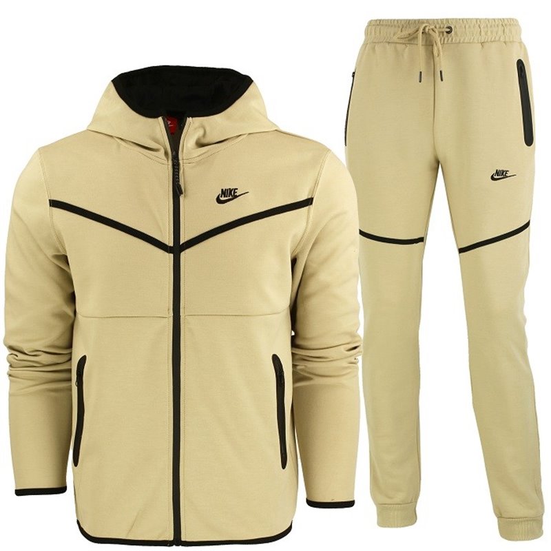 Nike Tech Fleece Full-Zip Hoodie & Pants 2 Pc Set  Taupe/Black