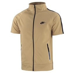 Nike Men's Tech Short-Sleeve Full Zip Jacket  & Short Set Taupe