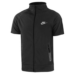 Nike Men's Tech Short-Sleeve Full Zip Jacket  & Short Set Black