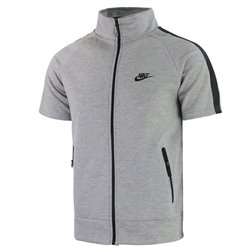 Nike Men's Tech Short-Sleeve Full Zip Jacket & Short Set Gray