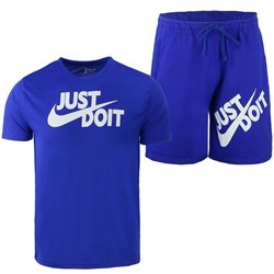 Nike Men's Just Do It Crewneck  Top & Short Set Royal