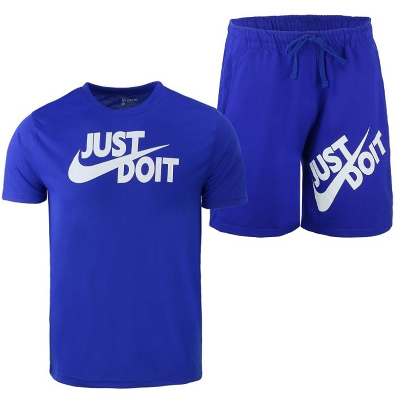 Nike Men's Just Do It Crewneck  Top & Short Set Royal