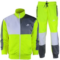 Nike Men's Sport Color-Blocked Track Suit Green/Gray/White