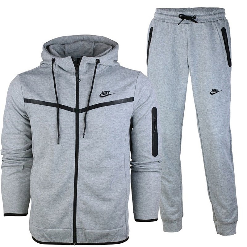 Nike Men's Tech Fleece Zip Hoodie & Pants Set Gray