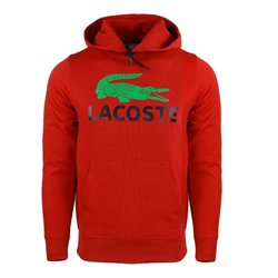 Lacoste Men’s Cotton Fleece Pullover Hoodie & Pants Set Red