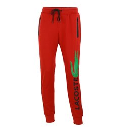 Lacoste Men’s Cotton Fleece Pullover Hoodie & Pants Set Red