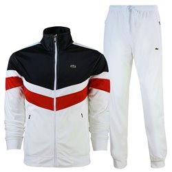 Lacoste Men's Sport Color-Blocked Track Suit White/Red