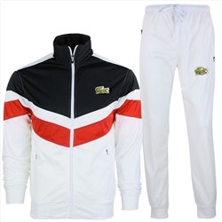 Lacoste Men's Sport Color-Blocked Track Suit White/Red