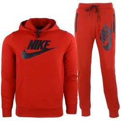 Nike Sportswear Tech Fleece Men's Pullover Hoodie & Pants 2 Pc Set Red