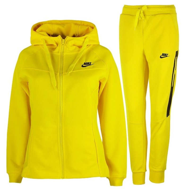 Nike Women's Sportswear Tech Fleece Hoodie &Pants  2 Pc Set  Yellow