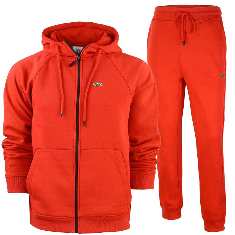 Lacoste  Full Zip-Up Hoodie & Pants Set Red