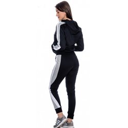 Nike Women's Sportswear Black Color Block Full-Zip Fleece Hoodie & Pants Set