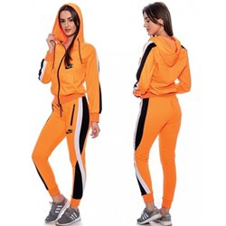 Nike Womens Sportswear Color Block Full-Zip Fleece Hoodie & Pants Set