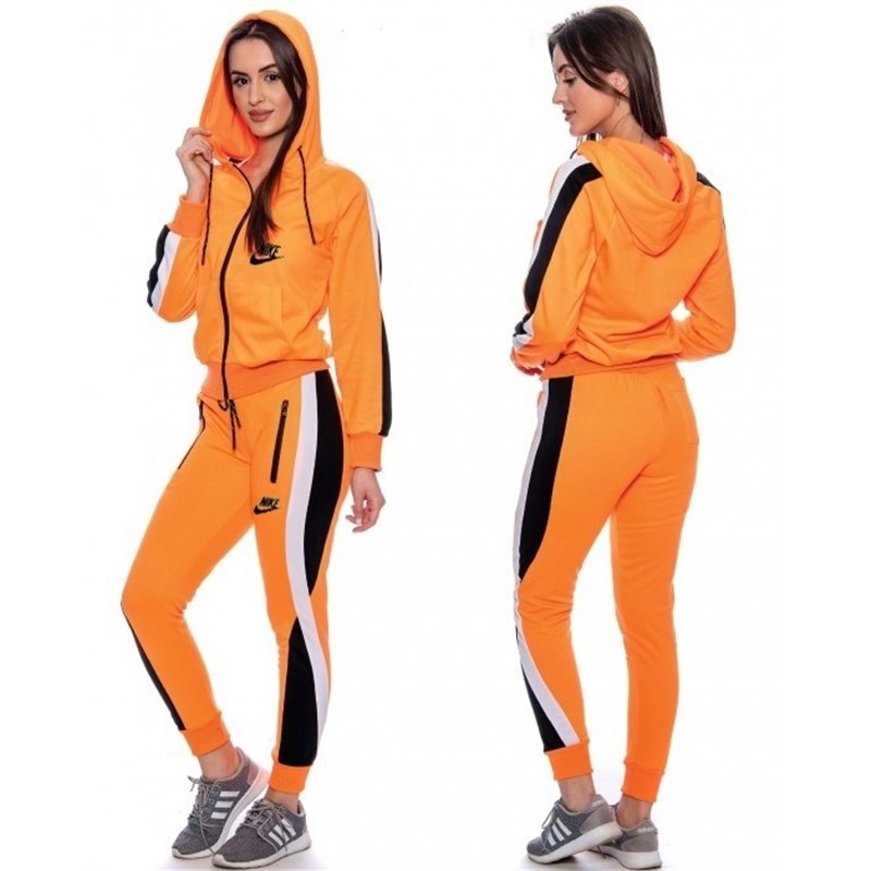 Nike Womens Sportswear Color Block Full-Zip Fleece Hoodie & Pants Set