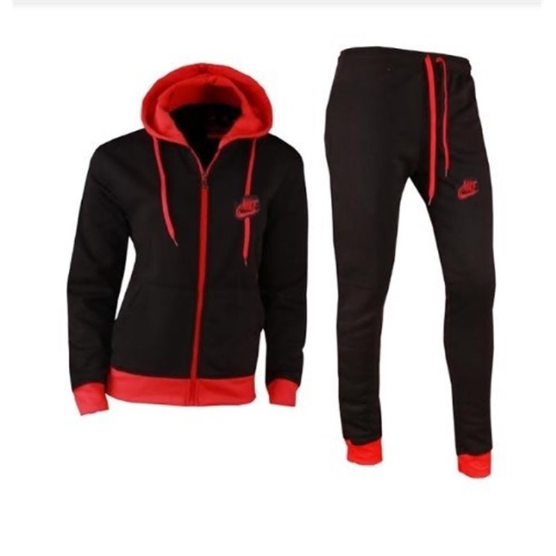 Nike Women's Sportswear Tech Fleece Hoodie & Pants 2 Pc Set Black/Red