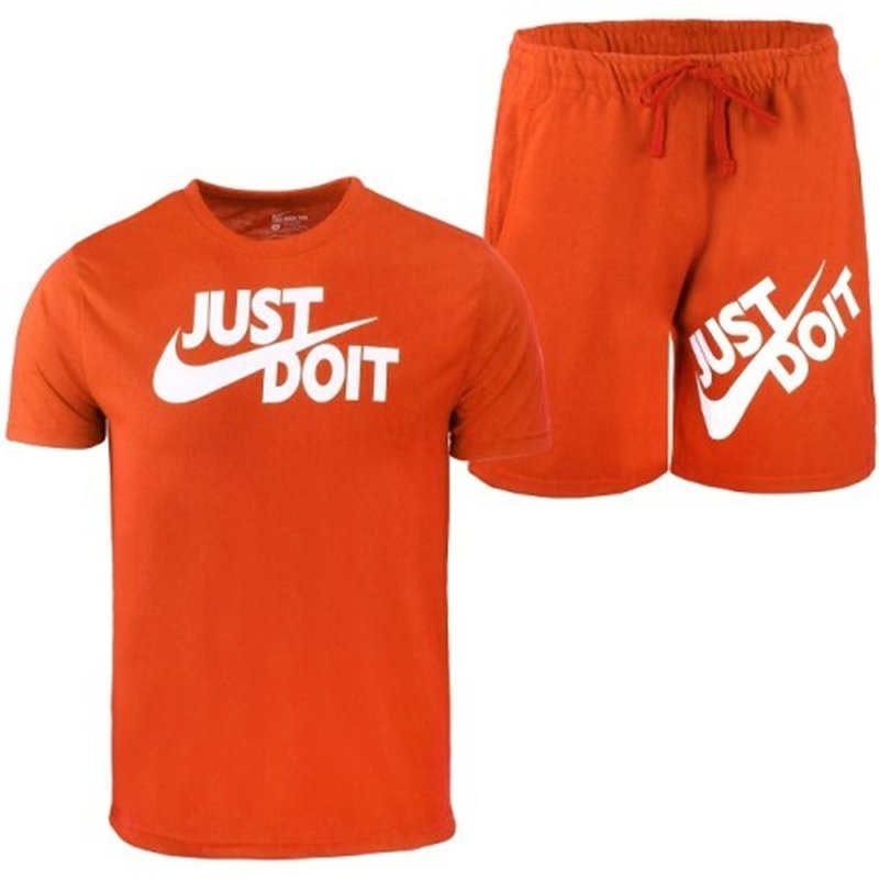 Nike Men's Just Do It Crewneck  Top & Short Set Red