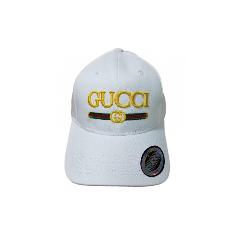 Gucci White GG with Logo Baseball Cap