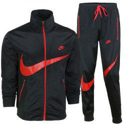 Nike Sportswear Swoosh  2 Piece Tracksuit Black/Red