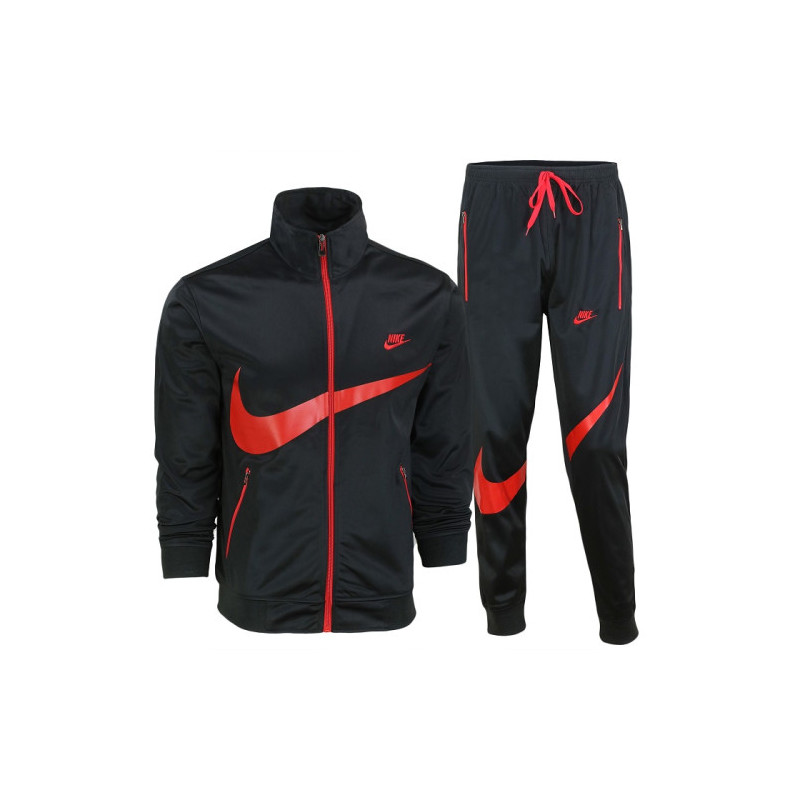 Nike Sportswear Swoosh  2 Piece Tracksuit Black/Red