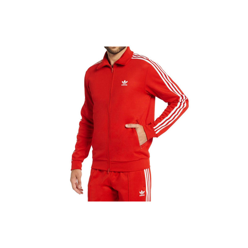 Adidas 3-Stripe Tricoat Track Set Jacket & Pants Red