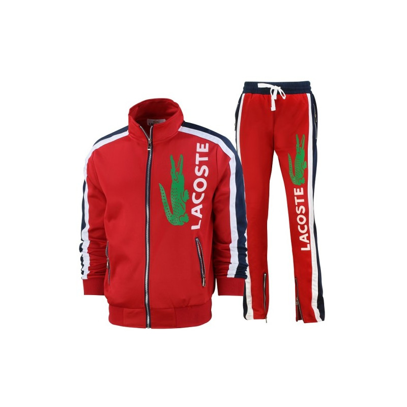 Lacoste Men's Sport Color-Blocked Track Suit Red