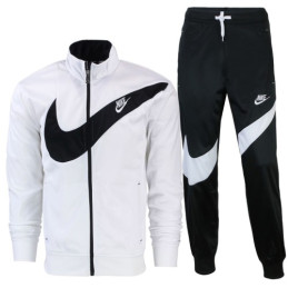 Nike Sportswear Swoosh  2 Piece Tracksuit White/Black