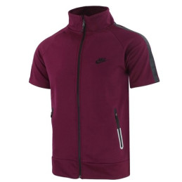 Nike Men's Short-Sleeve Full Zip Jacket  & Short Set Burgundy